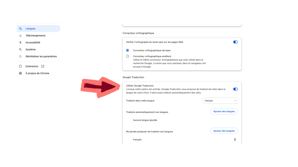 La traduction sur Chrome. // Source : Capture d'&eacute;cran Numerama