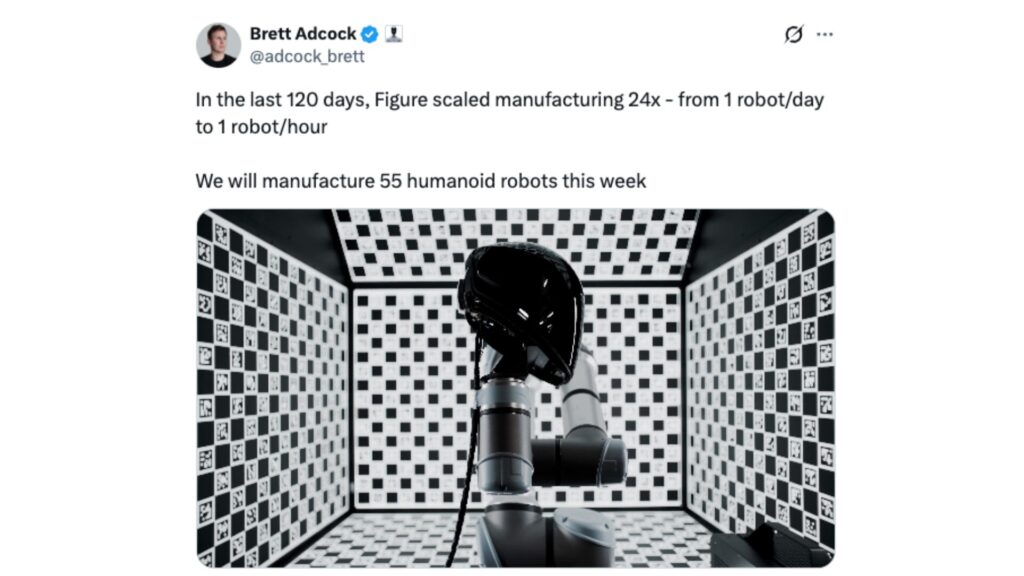 Le message publi&eacute; par Brett Adcock. // Source : Capture d'&eacute;cran Numerama