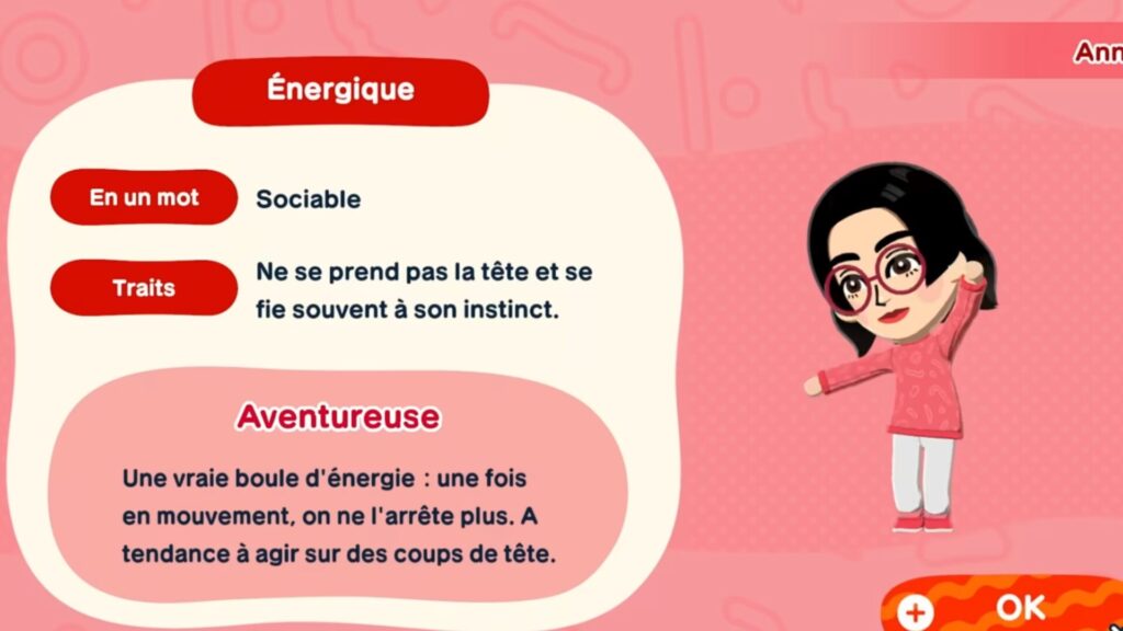 Une Mii &eacute;nergique.  // Source : Nintendo