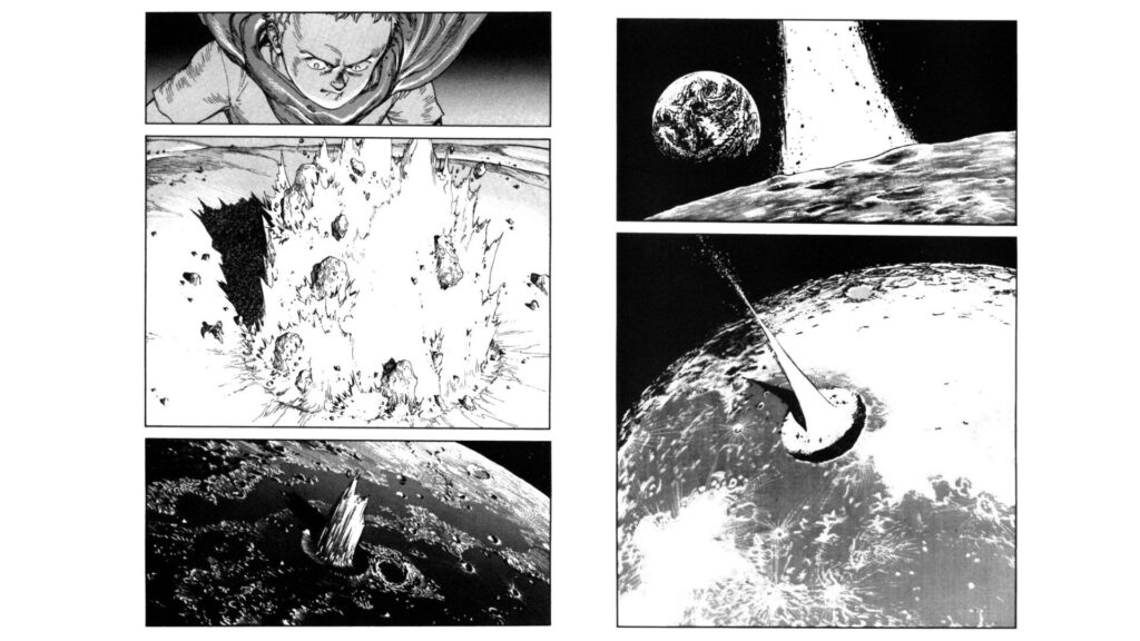 La Lune d&eacute;truite par Tetsuo dans Akira. // Source : Gl&eacute;nat