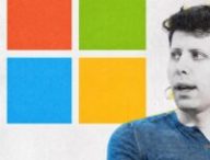 Sam Altman et le logo Microsoft. // Source : Numerama