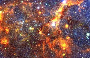 Carte de la glace interstellaire réalisée par SPHEREx. Source : Hora et al/The Astrophysical Journal