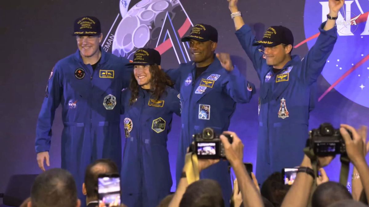 Les astronautes d'Artémis II à leur retour. // Source : Capture YouTube/Nasa