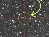 Artémis II vue au télescope. // Source : Via X/Nasa_Marshall (image annotée)