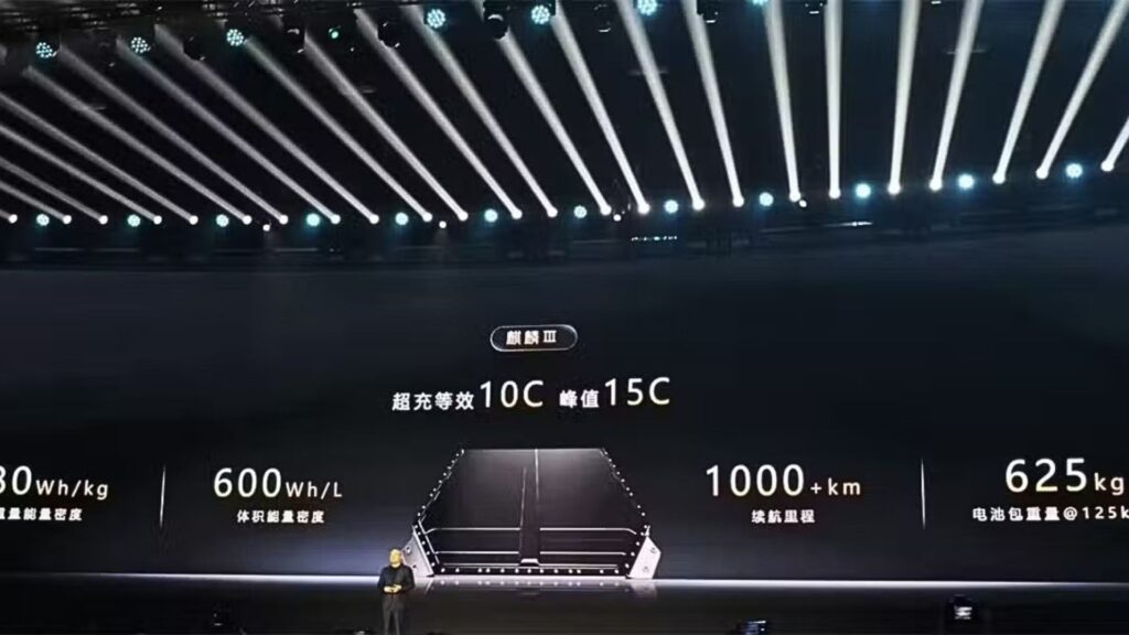 CATL a d&eacute;voil&eacute; une batterie capable d'atteindre 1 500 km d'autonomie. // Source : CnEVPost