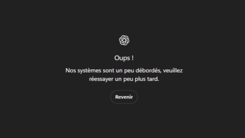 ChatGPT en panne&nbsp;: l&rsquo;outil IA ne répond plus,  Gemini, Copilot et Claude aussi en difficulté