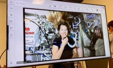 Sophie Adenot dans l'ISS. Source : Université de Bordeaux