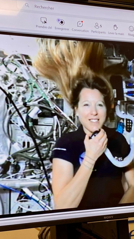 Sophie Adenot dans l'ISS. Source : Université de Bordeaux