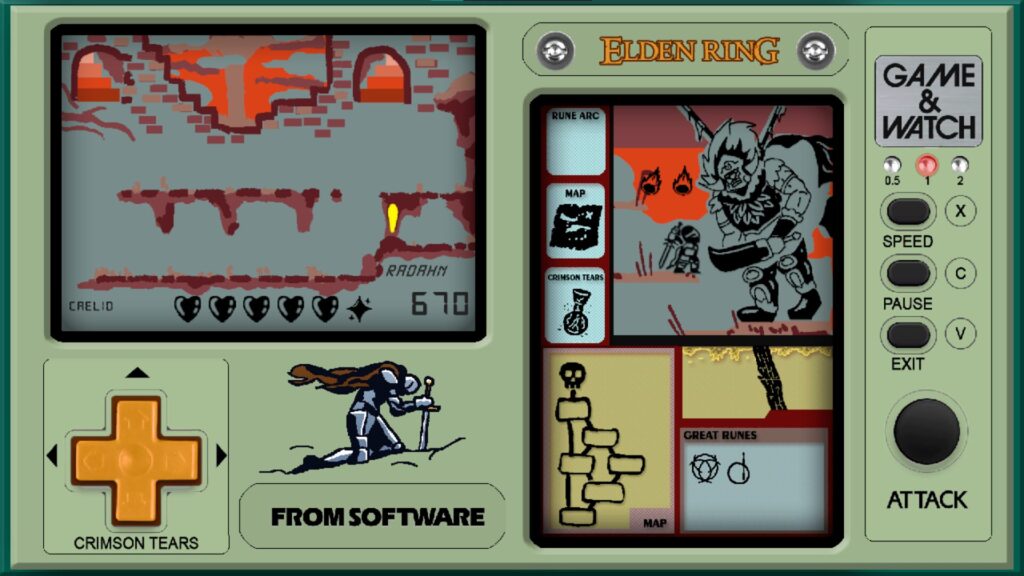 Radahn dans Elden Ring Game & Watch // Source : Elepunto