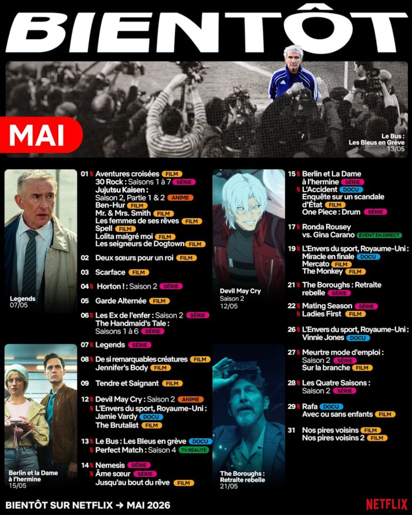 Netflix France en mai 2026 // Source : Netflix