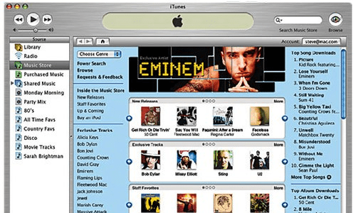 L'iTunes Music Store en 2003.