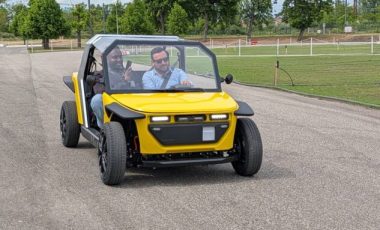 Lancement quadricycle Ipop // Source : Raphaelle Baut pour Numerama 