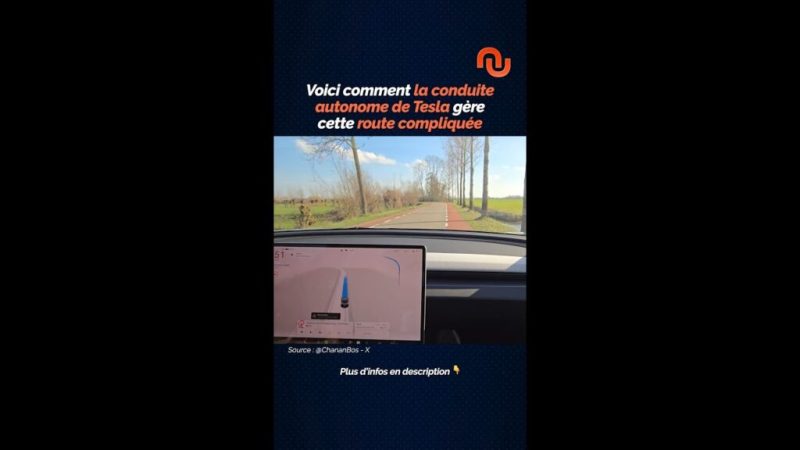 Cette Tesla autonome roule sur route compliquée !