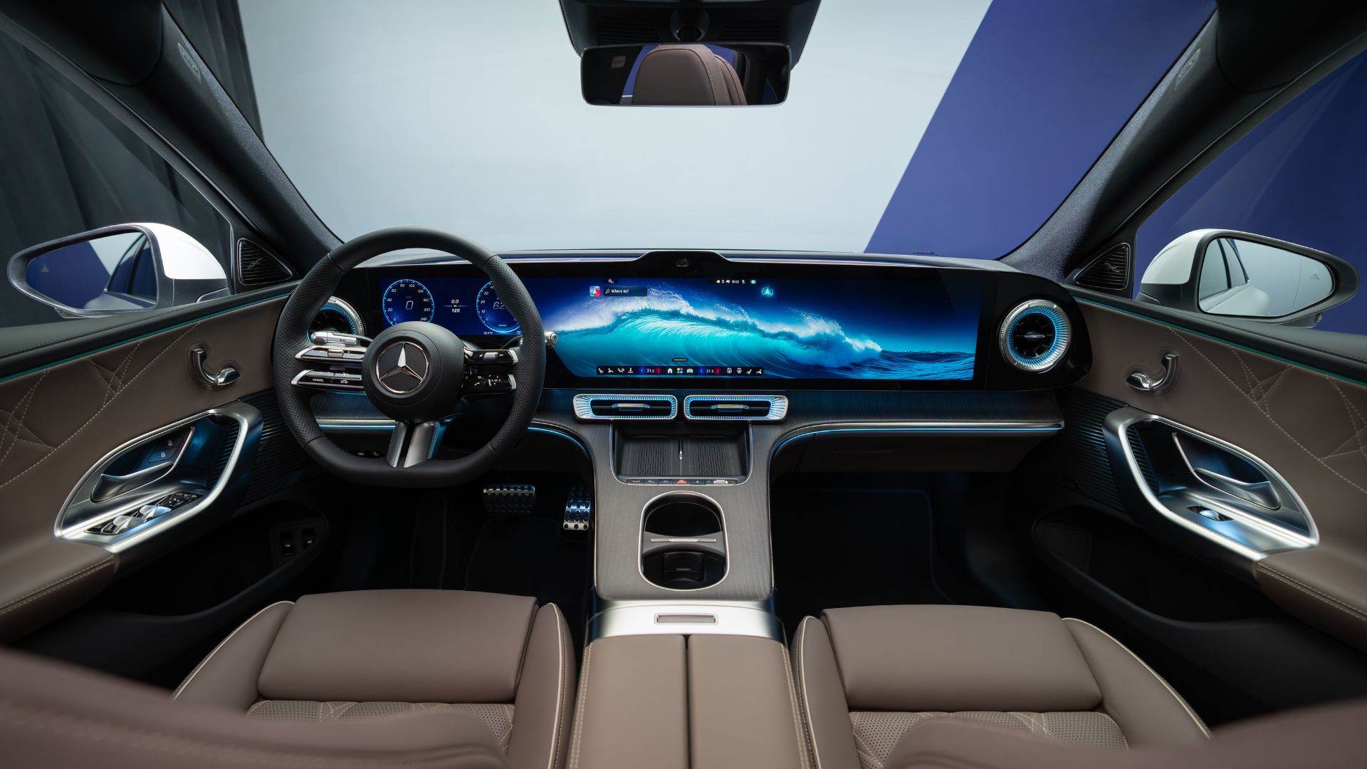 L'int&eacute;rieur de la Mercedes Classe C &eacute;lectrique