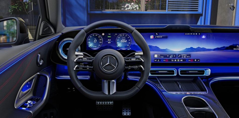 L'intérieur de la future Mercedes Classe C électrique. // Source : Mercedes-Benz
