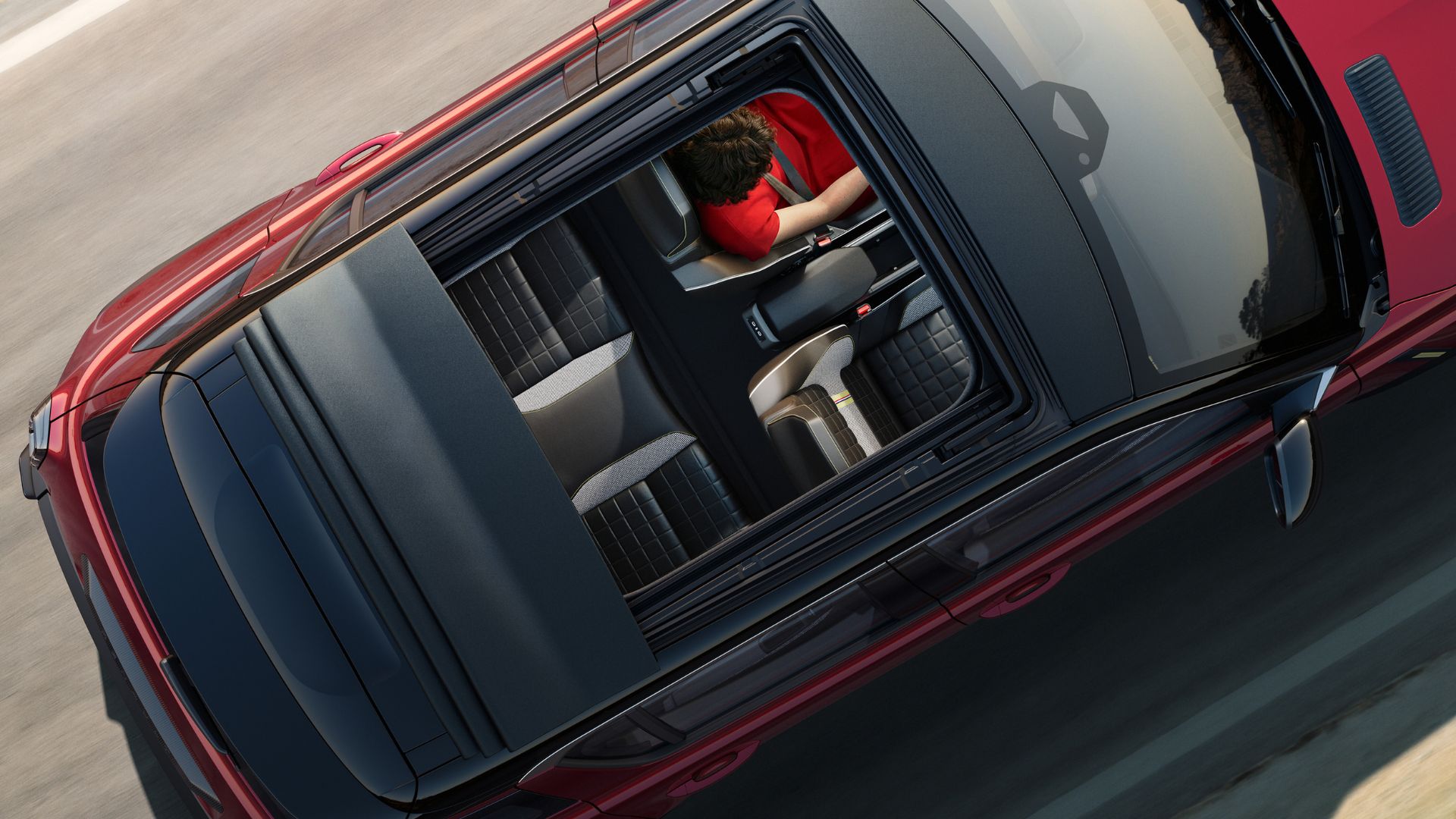 Le toit ouvert en grand