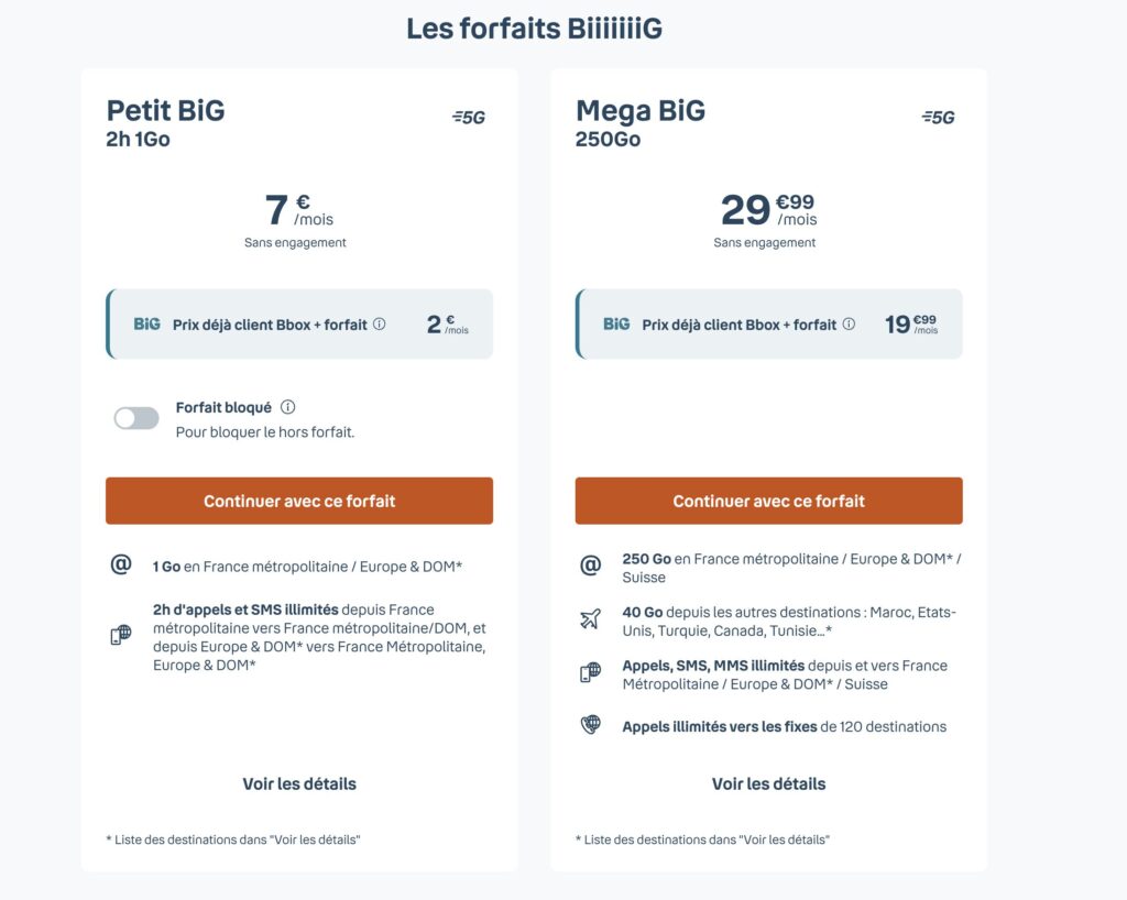 Le nouveau forfait Mega BiG.