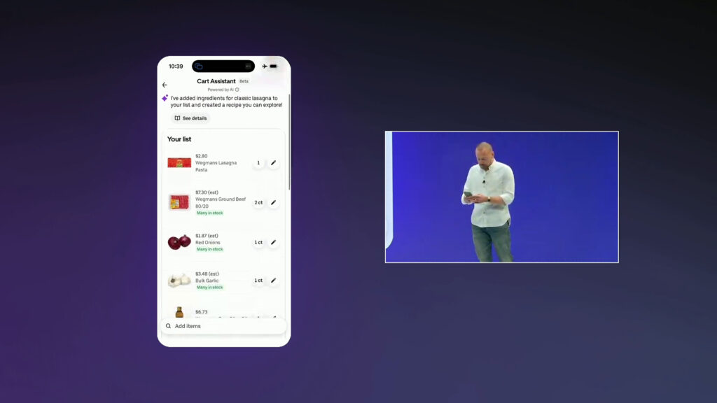 Une liste de courses g&eacute;n&eacute;r&eacute;e par Uber AI.