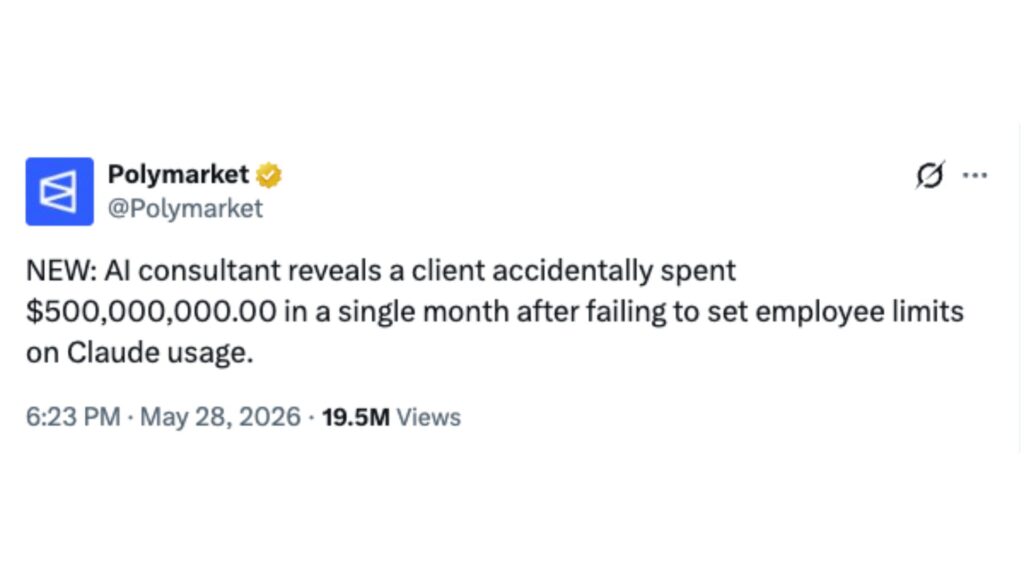 Le consultant en IA s'est confi&eacute; &agrave; Axios. // Source : Polymarket sur X