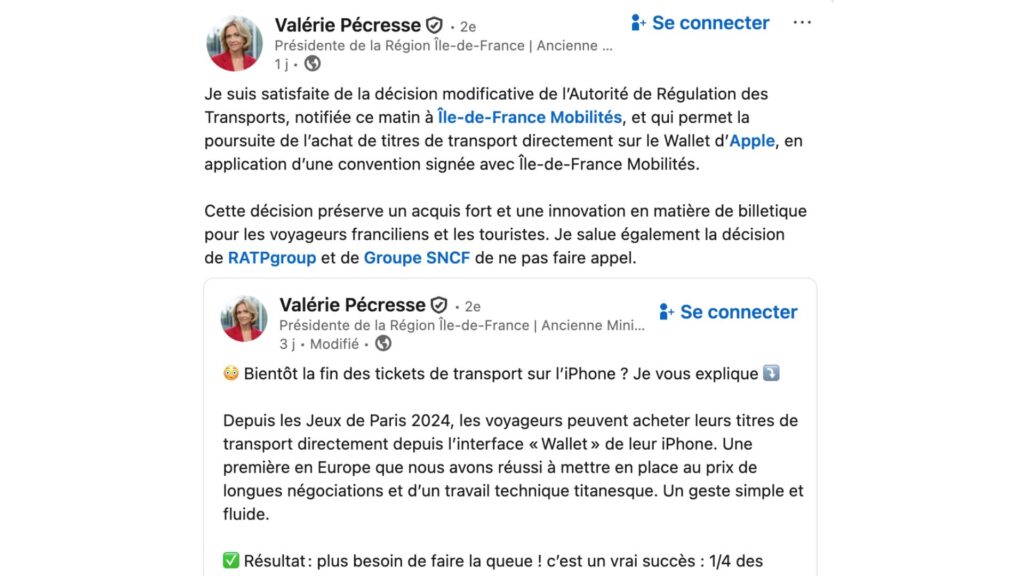 Val&eacute;rie P&eacute;cresse a salu&eacute; la d&eacute;cision modificative de l'ART.  // Source : Capture d'&eacute;cran Numerama