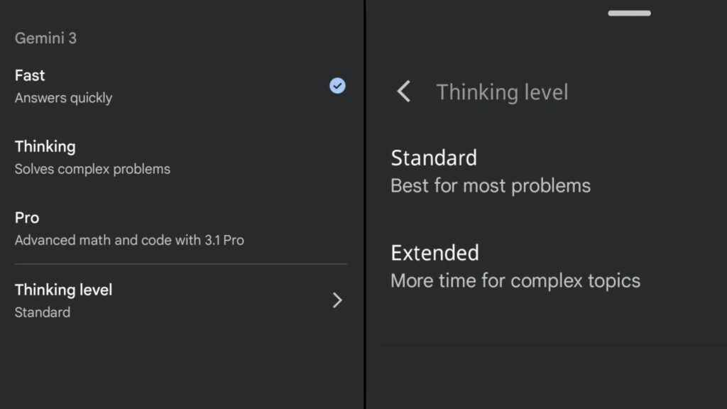Ce mode proposerait un choix entre « Standard » et « Extended ». // Source : @ai_for_success sur X Ce mode proposerait un choix entre « Standard » et « Extended ». // Source : @ai_for_success sur X
