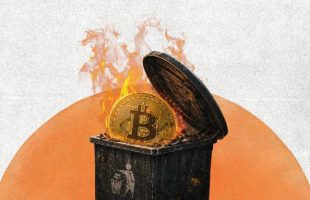 Bitcoin poubelle // Source : Montage Numerama Bitcoin poubelle // Source : Montage Numerama