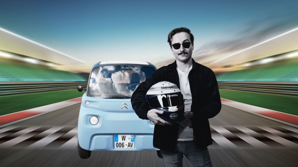 La course en Citroën Ami // Source : Montage Numerama