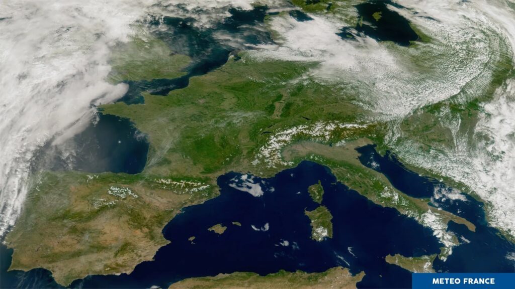 Image satellite du dôme de chaleur, le 22 mai 2026. // Source : Via Bluesky Météo-France Image satellite du dôme de chaleur, le 22 mai 2026. // Source : Via Bluesky Météo-France