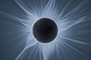 La couronne solaire, visible pendant une éclipse totale. // Source : APOD ; Phil Hart (image recadrée)