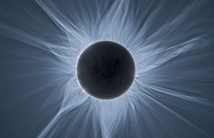 La couronne solaire, visible pendant une éclipse totale. // Source : APOD ; Phil Hart (image recadrée)