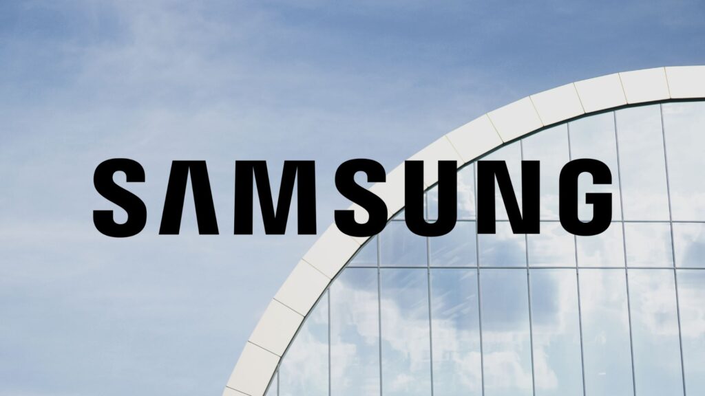 Logo de Samsung. // Source : Wikimedia/Samsung ; montage Numerama avec Canva Logo de Samsung. // Source : Wikimedia/Samsung ; montage Numerama avec Canva