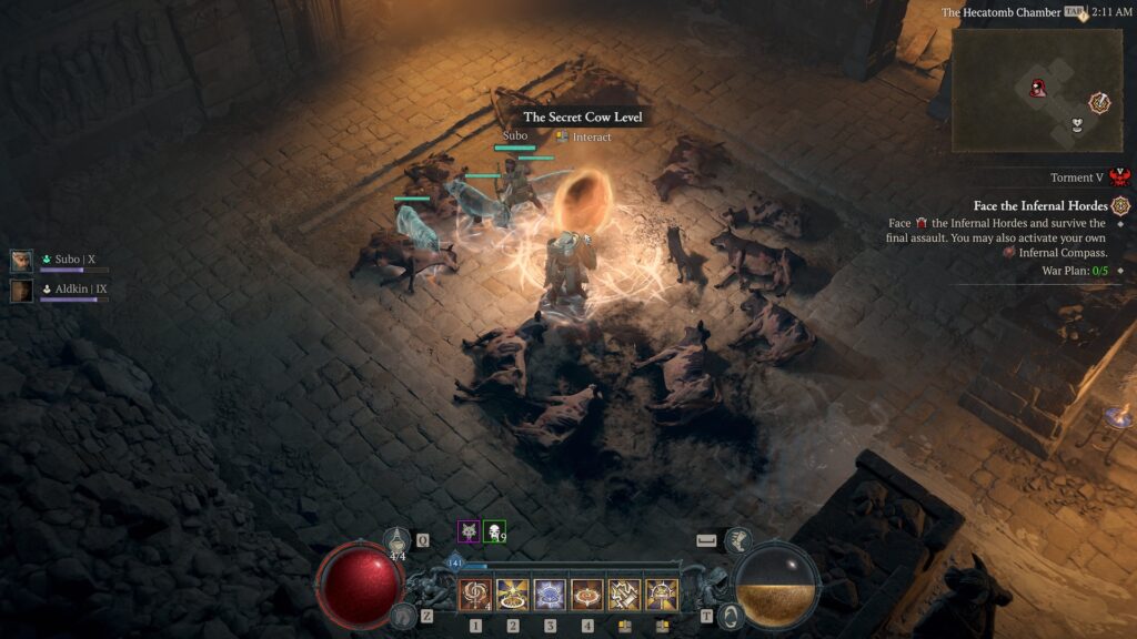 Le niveau secret des vaches dans Diablo 4 // Source : Compte X de xGarbett