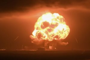 Explosion de la fusée New Glenn. // Source : Capture YouTube NSF