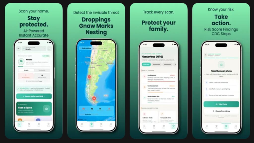 Promesse de l'application de scan pour le hantavirus.