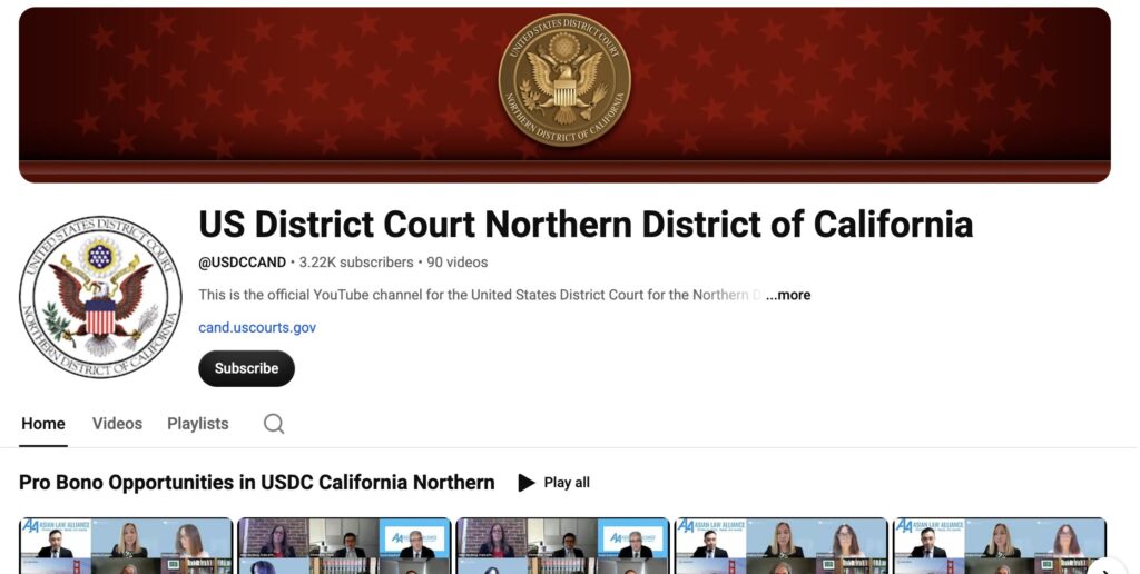 La page YouTube du US District Court Nothern District of California devrait gagner quelques abonn&eacute;s cette semaine.