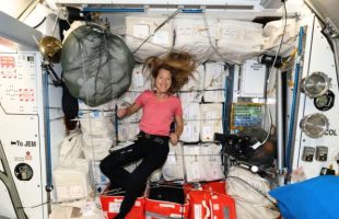 Sophie Adenot dans l'ISS. // Source : Flickr/Nasa Johnson (photo modifiée) Sophie Adenot dans l'ISS. // Source : Flickr/Nasa Johnson (photo modifiée)