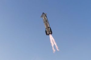 Vol du Starship. // Source : Via X @SpaceX (image recadrée)
