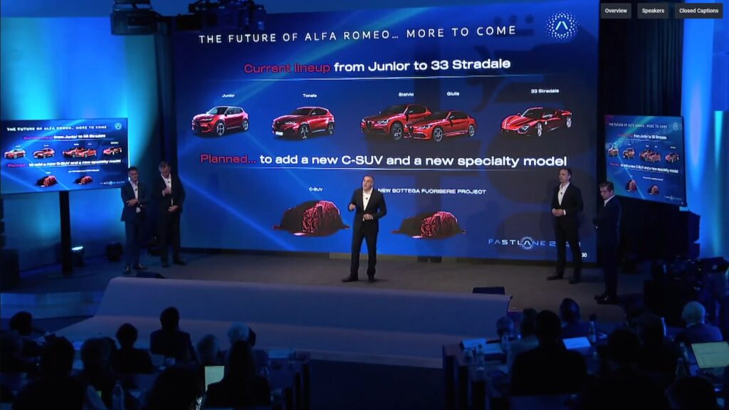 Gamme Alfa Romeo d'ici &agrave; 2030 // Source : Capture live Stellantis