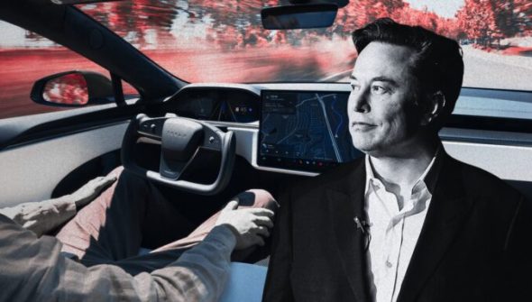 Des anciens salariés de Tesla fustige le FSD. // Source : Montage de Robin San Vicente pour Numerama Des anciens salariés de Tesla fustige le FSD. // Source : Montage de Robin San Vicente pour Numerama