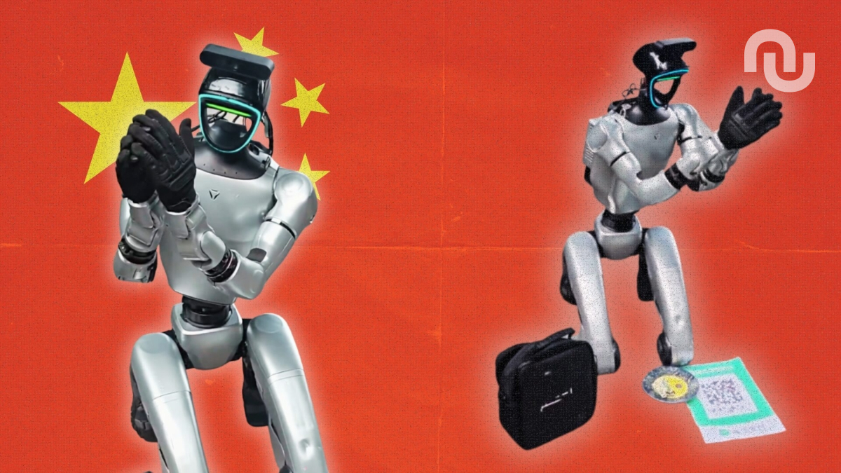 En Chine, des robots humanoïdes mendient dans la rue // Source : Eren Chen sur X / Numerama En Chine, des robots humanoïdes mendient dans la rue // Source : Eren Chen sur X / Numerama