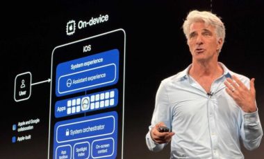 Craig Federighi et Apple Intelligence. // Source : Numerama