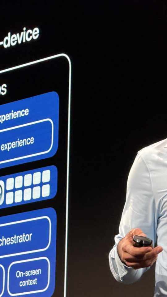 Craig Federighi et Apple Intelligence. // Source : Numerama