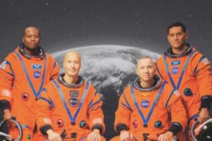 L'équipage d'Artémis III est exclusivement masculin. // Source : NASA/Bill Stafford ; montage Numerama avec Canva L'équipage d'Artémis III est exclusivement masculin. // Source : NASA/Bill Stafford ; montage Numerama avec Canva
