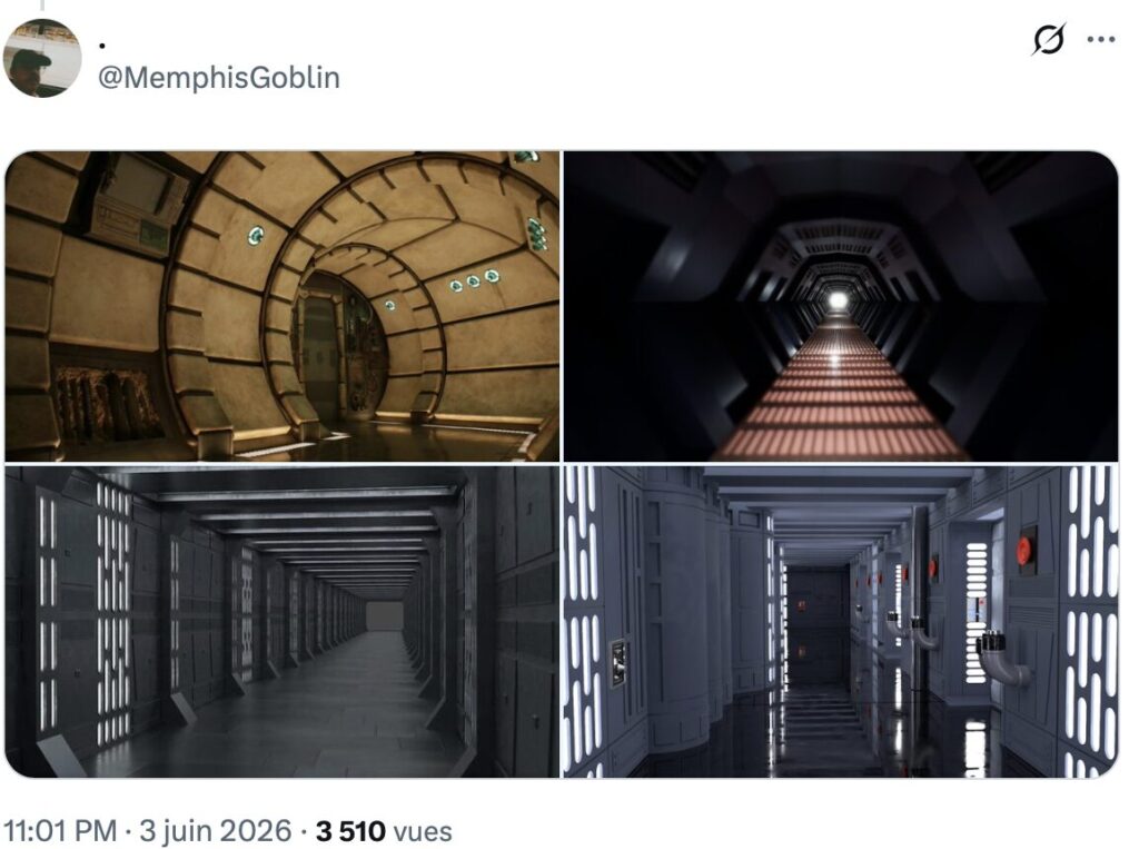 Voil&agrave; &agrave; quoi pourrait ressembler des Backrooms Star Wars // Source : MenphisGoblin