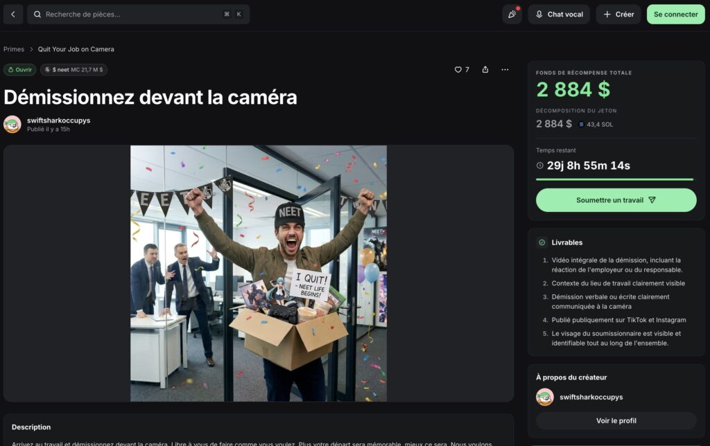 D&eacute;missionnez devant la cam&eacute;ra