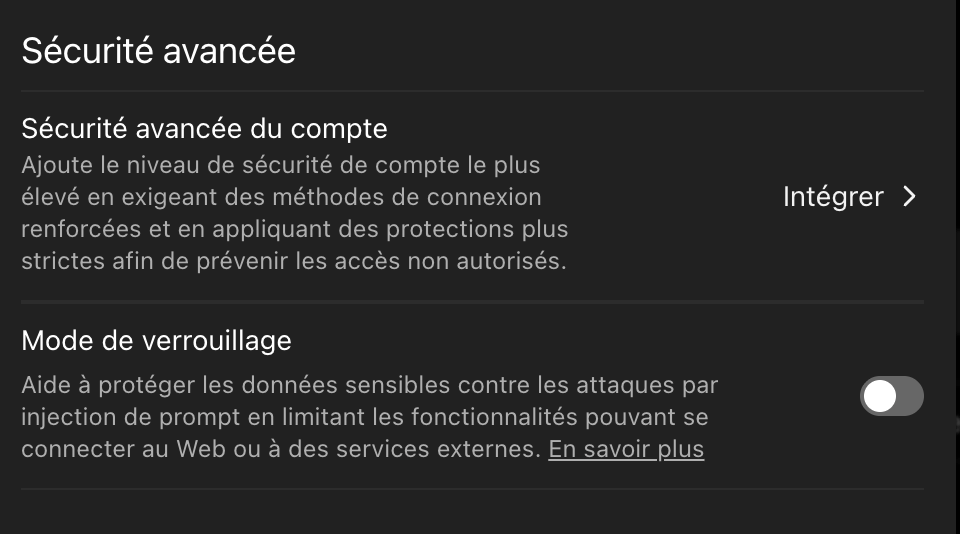 La fonctionnalité est déjà disponible sur tous les comptes ChatGPT // Source : capture d'écran Numerama La fonctionnalité est déjà disponible sur tous les comptes ChatGPT // Source : capture d'écran Numerama