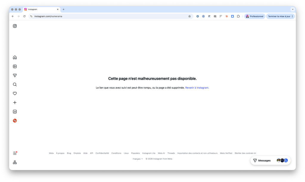 Impossible d'acc&eacute;der &agrave; Instagram depuis un ordinateur.