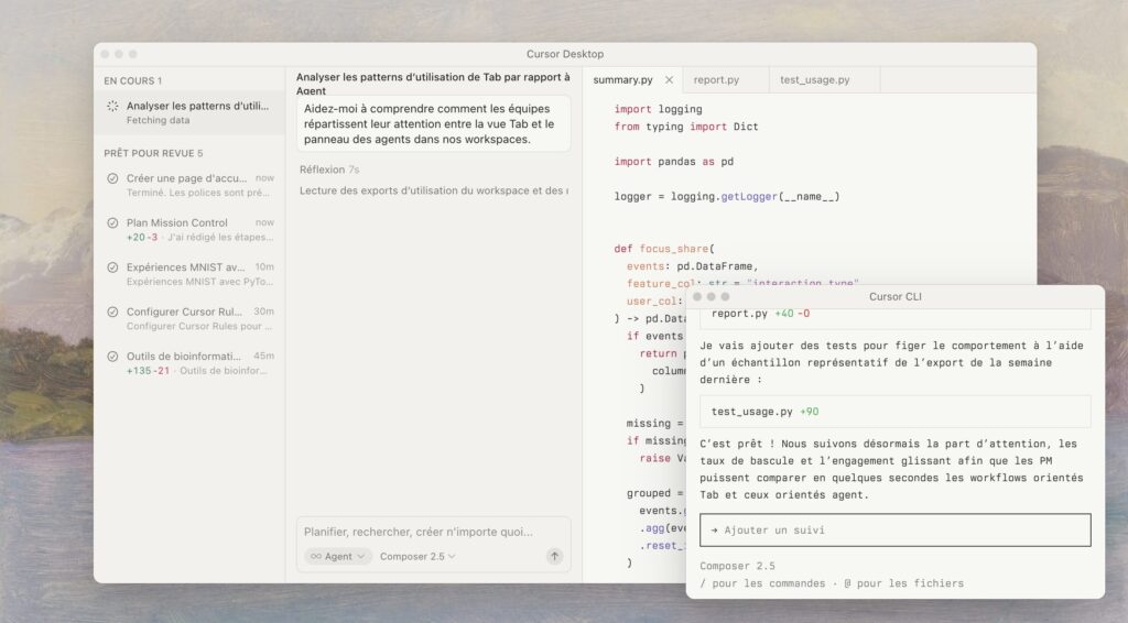 L'outil Cursor en action L'outil Cursor en action