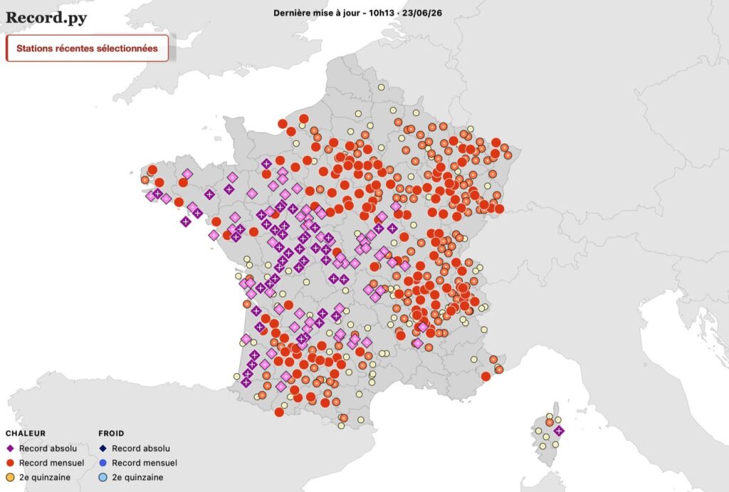 Le 23 juin à 10h. // Source : Capture d'écran recordpy.fr Le 23 juin à 10h. // Source : Capture d'écran recordpy.fr