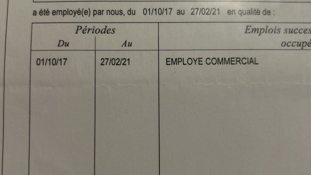 Julien a retrouvé la date exacte de l'incident grâce à son attestation employeur Julien a retrouvé la date exacte de l'incident grâce à son attestation employeur